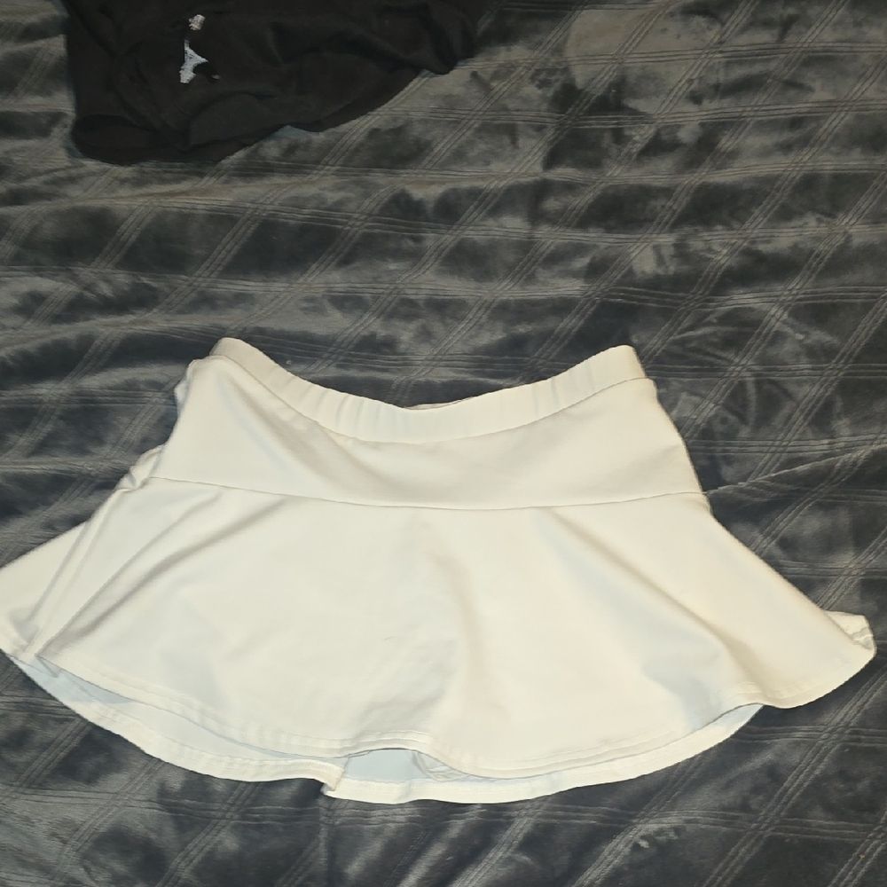 Varsity White Skater Skirt